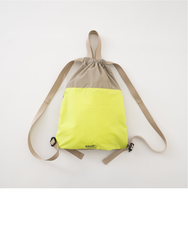 【撥水】バイカラーハンドル付きナップサック