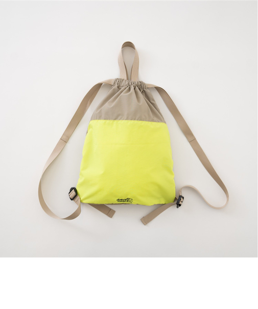 【撥水】バイカラーハンドル付きナップサック