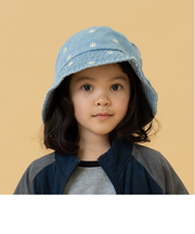 【Dセレクト】マーガレット刺繍デニムバケハ