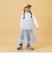 シフォンチェックワンピース