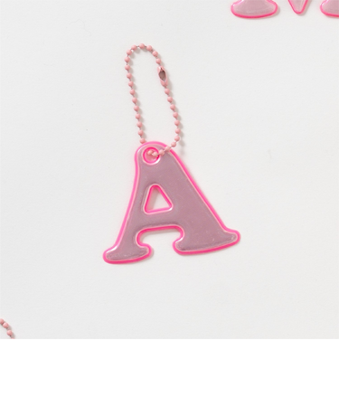 あんしんアルファベットリフレクターチャーム(ピンク)