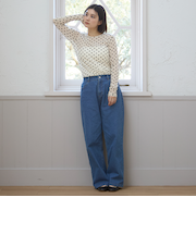 バレルレッグデニムパンツ