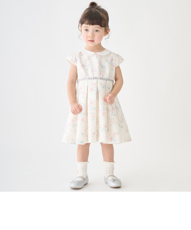 衿つきタックワンピース