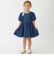 【リンク】袖パフペプラムワンピース