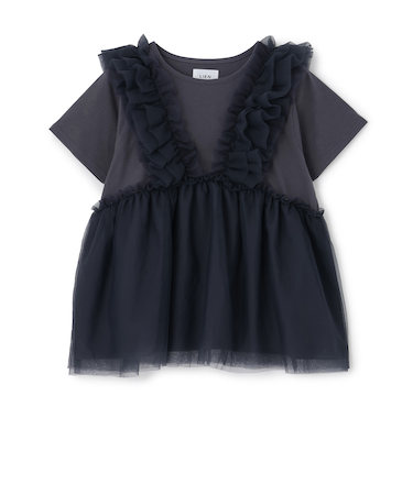 【親子リンク】チュールフリルチュニック