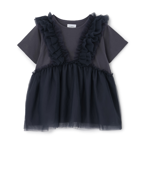 【親子リンク】チュールフリルチュニック