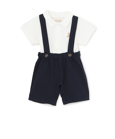 ポロシャツ＋サスつきパンツセット