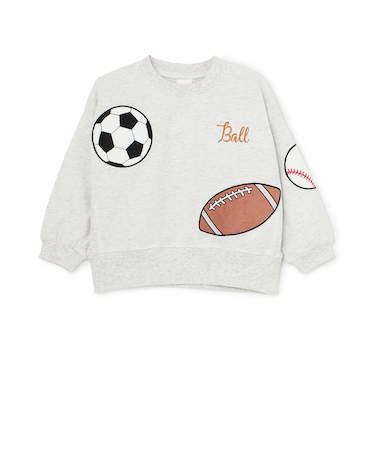 ボールアップリケ長袖T