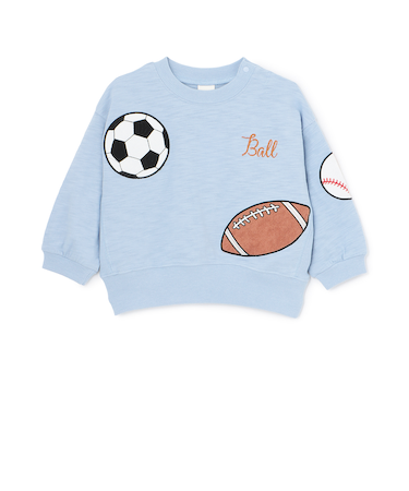 ボールアップリケ長袖T