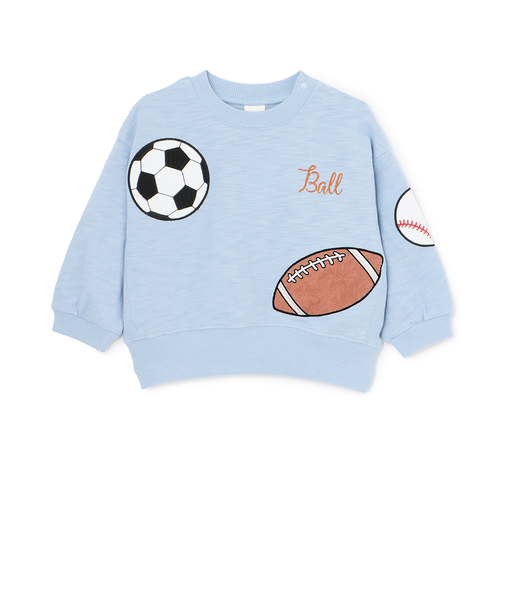 ボールアップリケ長袖T