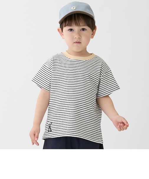 【防汚】カラーボーダー半袖Tシャツ