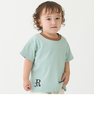 【防汚】カラーボーダー半袖Tシャツ