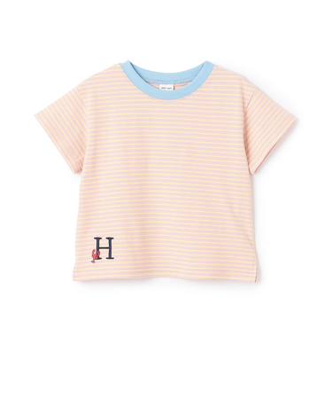 【防汚】カラーボーダー半袖Tシャツ