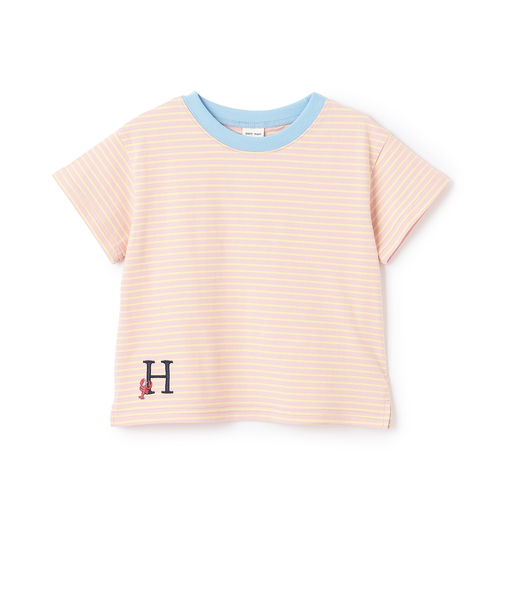 【防汚】カラーボーダー半袖Tシャツ