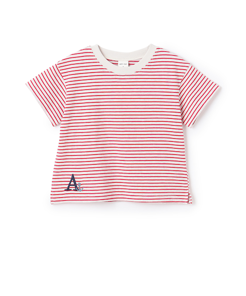 【防汚】カラーボーダー半袖Tシャツ