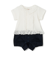 切り替えレースカバーオール