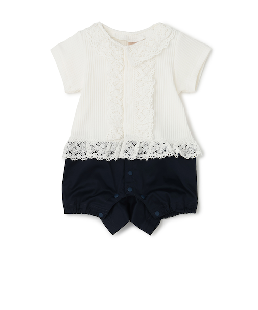 切り替えレースカバーオール