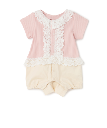 切り替えレースカバーオール