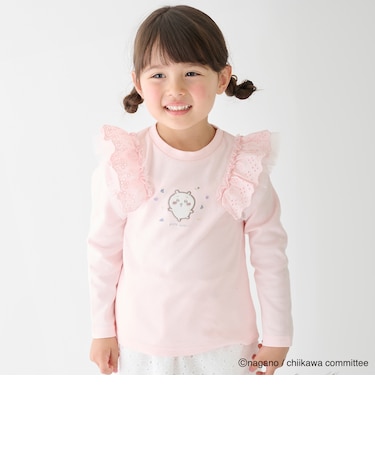 【アニメちいかわ】肩フリル長袖Tシャツ