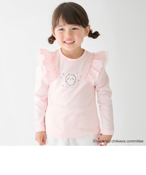 【アニメちいかわ】肩フリル長袖Tシャツ