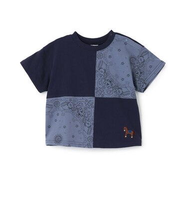 パッチワーク半袖Tシャツ