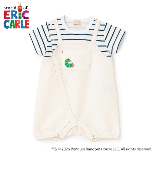 【はらぺこあおむし】サロペ風カバーオール