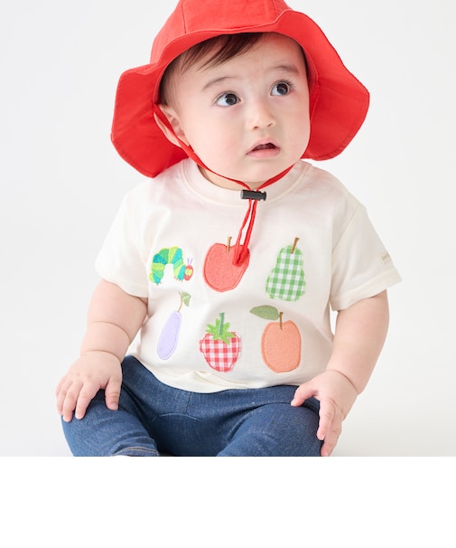 【はらぺこあおむし】フルーツアップリケ半袖Tシャツ