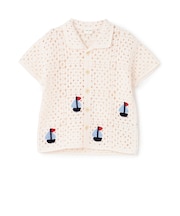 クロシェ開衿シャツ