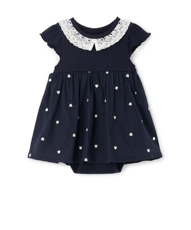 【リンク】ハート刺しゅうOPロンパース