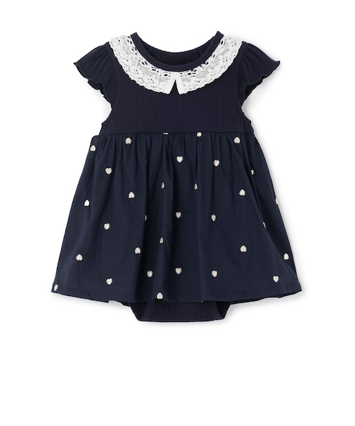 【リンク】ハート刺しゅうOPロンパース