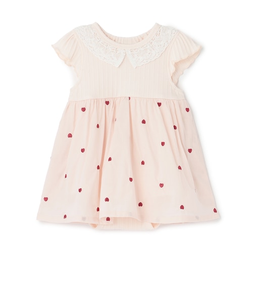 【リンク】ハート刺しゅうOPロンパース