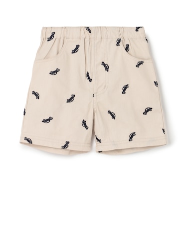 刺しゅう柄ハーフパンツ