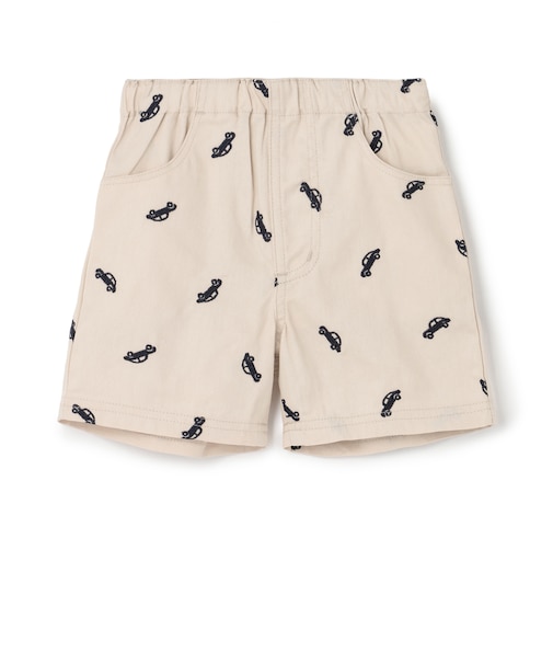 刺しゅう柄ハーフパンツ