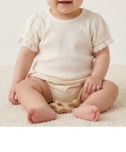 【プティプラ/ベビーサイズ】袖フリル半袖Tシャツ