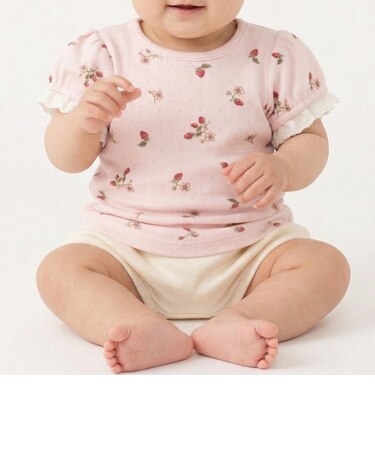 【プティプラ/ベビーサイズ】袖フリル半袖Tシャツ