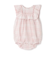 チェックフリルカバーオール