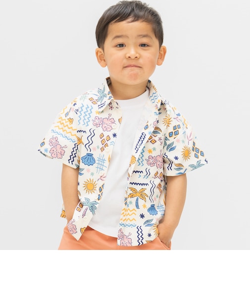 【セットアップ可】【水陸両用】総ガラ半袖シャツ