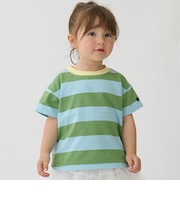 【WEB限定カラーあり/食品防汚】ボーダー半袖Tシャツ