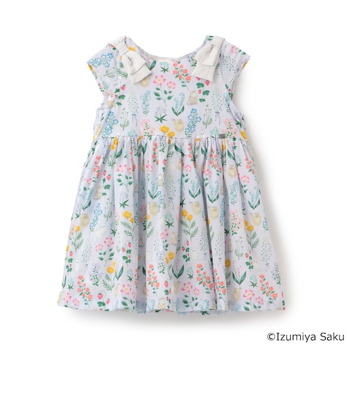 【泉屋 サク】【リンク】肩リボンフラワーキャットワンピース