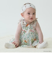 【泉屋 サク】【リンク】肩リボンフラワーOPロンパース