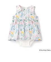 【泉屋 サク】【リンク】肩リボンフラワーOPロンパース