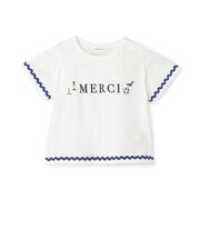 【接触冷感】マリン刺しゅう袖ラインTシャツ