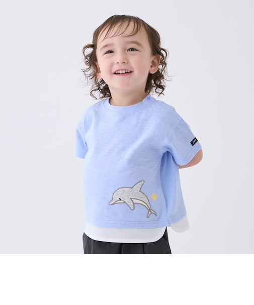 【接触冷感】海の仲間アップリケ半袖Tシャツ
