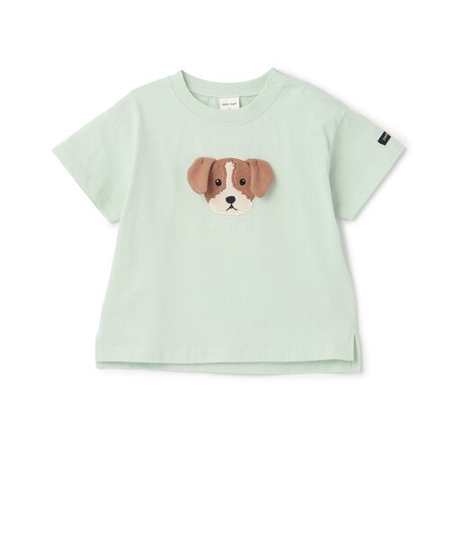 【接触冷感】DOGアップリケ半袖Tシャツ