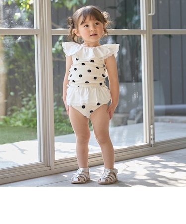 【SWIM】ドットレースフリルタンキニ