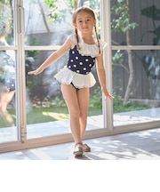 【SWIM】ドットレースフリルタンキニ