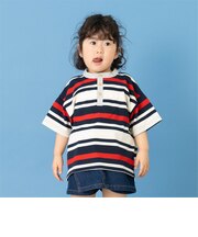 鹿の子ボーダーヘンリービック半袖ポロ