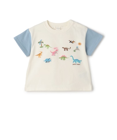 【接触冷感】恐竜刺しゅう半袖Tシャツ