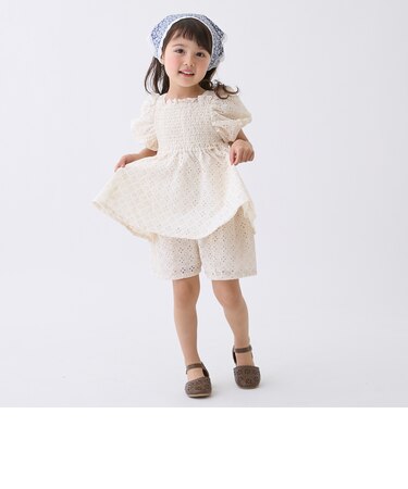サイドギャザーレースショートパンツ