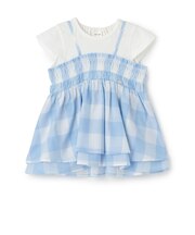 【接触冷感/リンク】ブロックチェックドッキングTシャツ